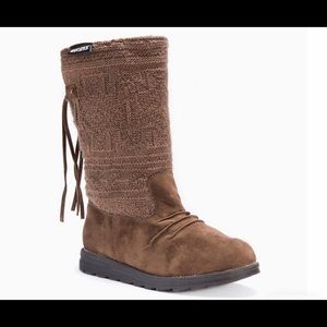 Mukluk Barbara Brown SuedeKnit Boot 7 Water Resist